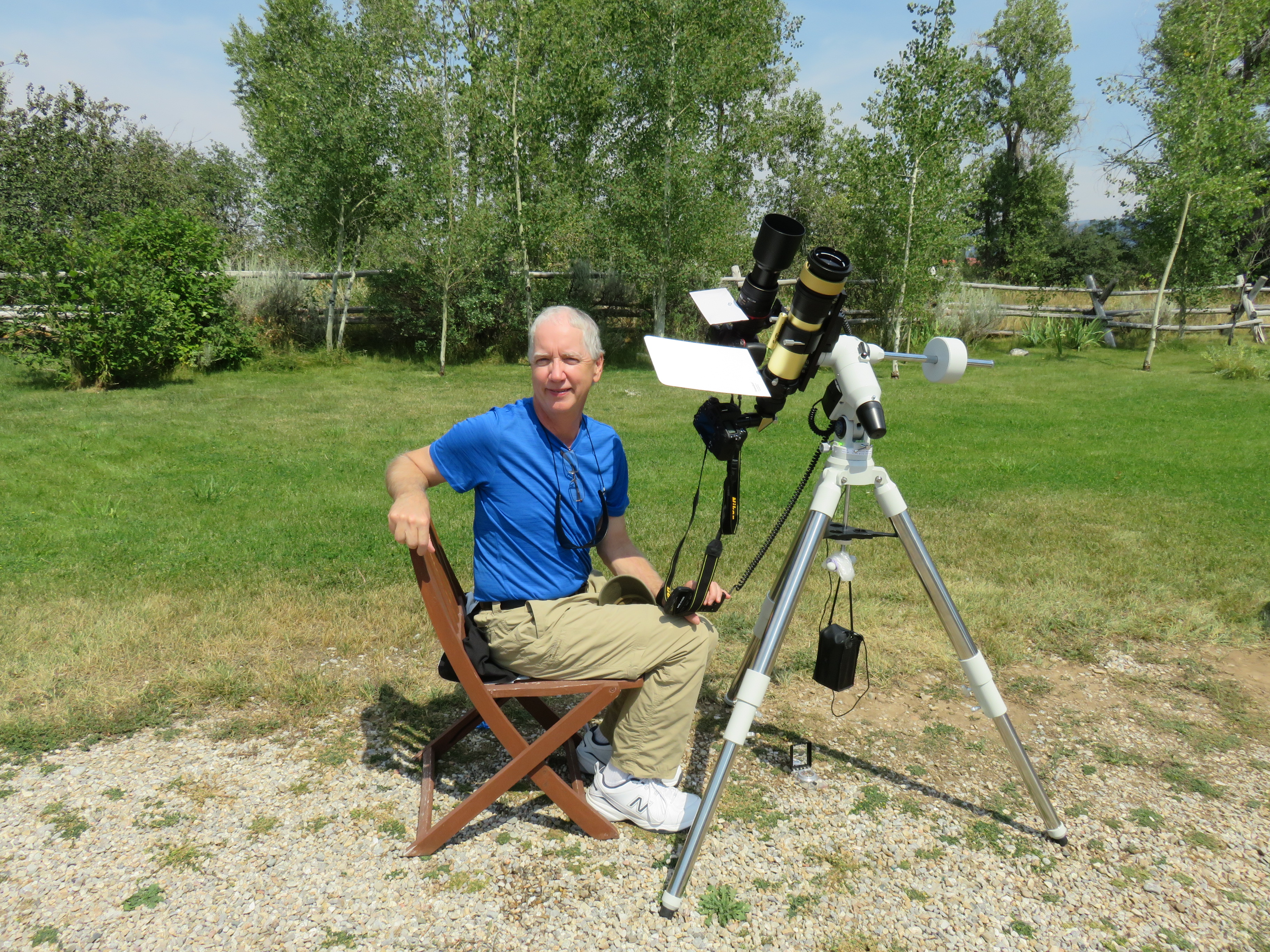 Brian Photographing Idaho Eclipse showing Equipment